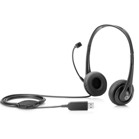 HP Stereo USB Headset T1A67AA - High-Quality Audio, Comfortable Fit, Plug and Play
